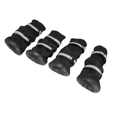 Imagem de Sapatos de Cachorro, Protetores de Patas Antiderrapantes Pretos para Cães Grandes Viagens (L)