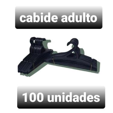 Imagem de Cabide Adulto De Plástico Kit Com 100 Cabides - Artesanal