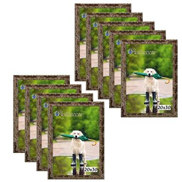 Imagem de Kit 9 Molduras Porta Retrato 20X30 Marrom
