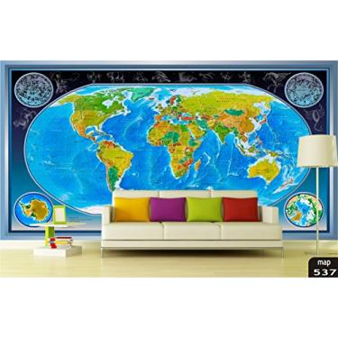 Imagem de Papel de Parede 3D Mapas, Cidades, Montanhas, Florestas, Cachoeiras, Paisagens Adesivo Decorativo Painel Fotográfico - Confeccionamos sob medida. 01m² R$ 45,00
