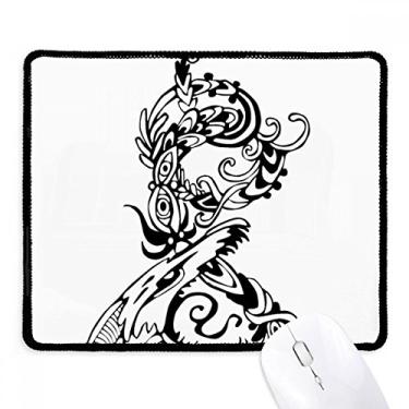 Imagem de Mousepad abstrato de dragão chinês com borda costurada, tapete de borracha para jogos