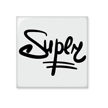 Imagem de Pedra de parede com citação super divertida feita à mão, azulejo de cerâmica brilhante para banheiro e cozinha