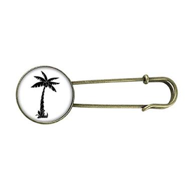 Imagem de Clipe de broche de metal retrô com contorno preto da planta de coqueiro