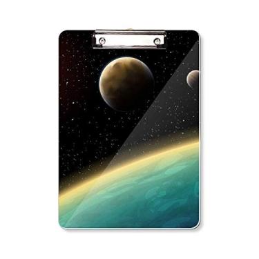 Imagem de Placa de apoio universal planeta galáxia terra azul pasta, bloco de notas A4