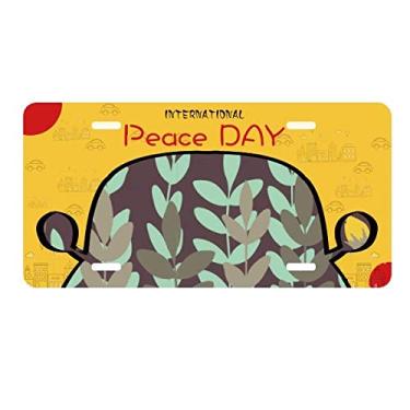 Imagem de DIYthinker Placa de carro verde marrom para decoração de carro Dia da Paz