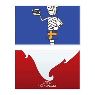 Imagem de Mensagem de carta de Natal com carta de Natal com desenho de jogador de futebol sueco