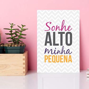 Imagem de Placa MDF Infantil Frase Menina Sonhe Alto