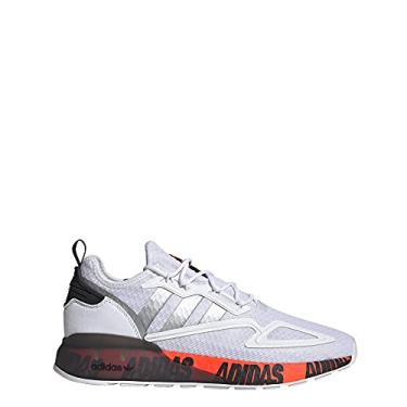 Imagem de adidas T nis masculino Originals ZX 2K Boost, branco/prata met lico/preto, Nuvem branco/prata met lico/preto central, 14
