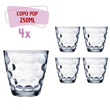 Imagem de Conjunto 4 Copo de Vidro Transparente Bangkok 250ML Redondo