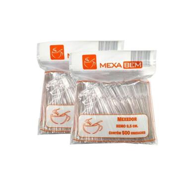 Imagem de Pazinha Mexedor De Café 9Cm C 500 Uni Kit 2
