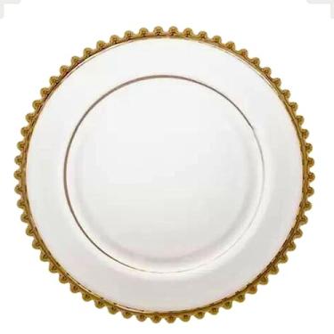 Imagem de Prato Raso de Cristal com Borda Dourada Pearl 28cm 6un