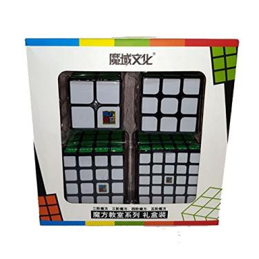 Kit Cubo Mágico Profissional Moyu 2x2x2 3x3x3 4x4x4 5x5x5 Black Carbon