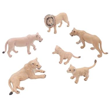 Imagem de Conjunto de Modelos de Leões, Conjunto de 6 Modelos de Leões, Mini Estátua de Leão Realista, Família de Leões de Animais Selva, Inclui Leoas e Leões Machos e, Figura de