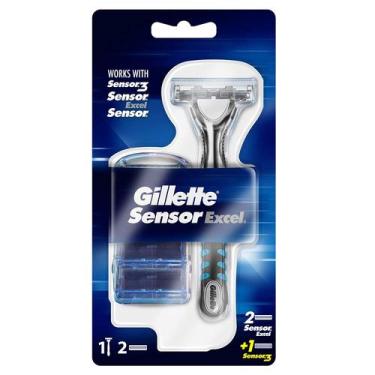 Imagem de Gillette Sensor Excel Aparelho Barbear + 3 Recargas Lâminas