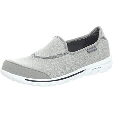 Imagem de Skechers Tênis de caminhada feminino Go Walk Original Slip-On, Cinza claro, 41