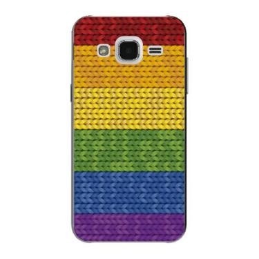 Imagem de Capa Case Capinha Samsung Galaxy  J2 Arco Iris Tricot - Showcase