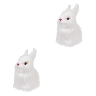 Imagem de ibasenice 2 Unidades brinquedos de coelho bebê decorações de casa para casa coelho de pelúcia coelho recheado pelúcias animal coelho em miniatura mini coelho doméstico enfeites branco