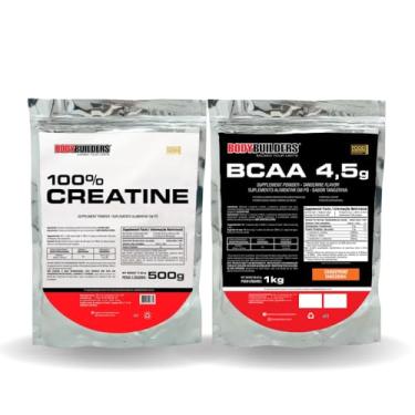 Imagem de Kit 100% Creatina 500g + BCAA 4.5g 1kg Tangerina - Bodybuilders