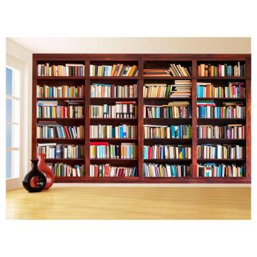 Imagem de Papel De Parede 3D Estante De Livros Fundo Vídeo 3,5M Est04