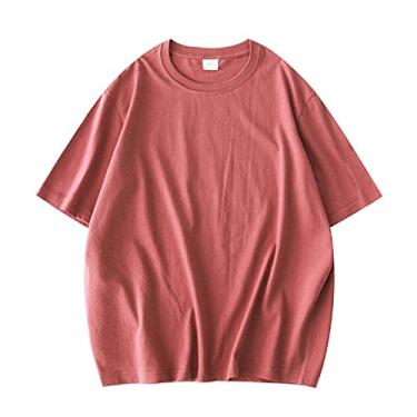 Imagem de Camisetas femininas cáqui sólidas camisetas femininas femininas manga curta camisetas para o verão, Marrom, M