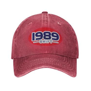 Imagem de Boné de beisebol original versão original original original 1989 boné de caminhoneiro ajustável clássico lavado para homens/mulheres algodão vermelho, Vermelho, G