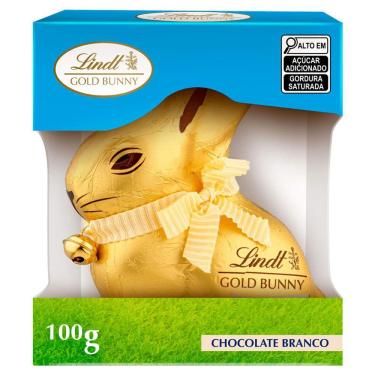 Imagem de Coelho de Chocolate Branco Lindt Gold Bunny 100g