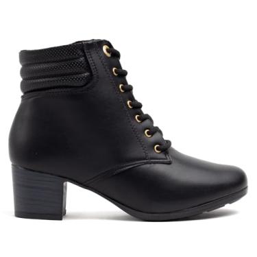 Imagem de Bota Feminina Modare Cano Curto Salto Bloco Preto - 34