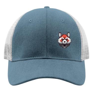 Imagem de Bonés de beisebol Red Panda Mascote Espor Boné Trucker para Adolescentes Retrô Snapbacks, Azul-celeste, Tamanho Único