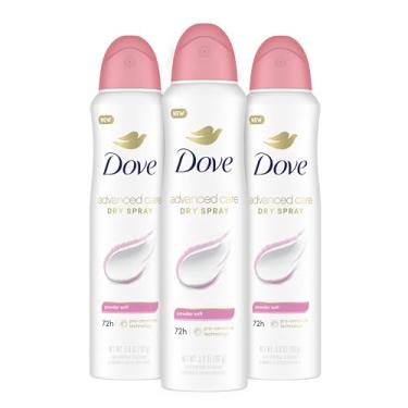 Imagem de Dove Advanced Care Desodorante antitranspirante em spray em pó macio, 3 unidades para ajudar a reparar a barreira da pele após o barbear, desodorante antitranspirante 72 horas para axilas macias com