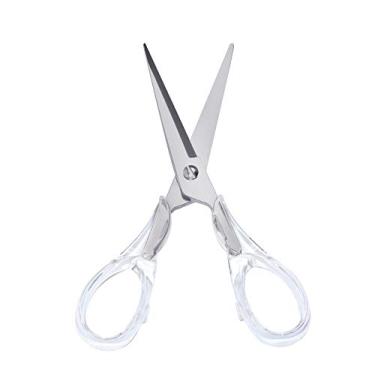 Imagem de MultiBey Tesoura clássica de prata transparente tipo 2, multiuso de 16,5 cm, aço inoxidável e acrílico, ambidestro