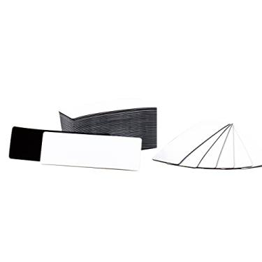 Imagem de OQUYDEA Etiquetas magnéticas apagáveis a seco (2,5 x 7,6 cm, pacote com 100), adesivo de ímãs, realmente à prova d'água/reutilizável para sala de aula, escritório, gabinete, quadro branco, geladeira e mais (branco)