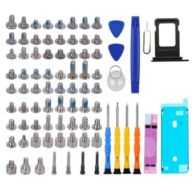 Imagem de DARYCOM Repair Conjunto completo de parafusos 71 peças para iPhone 12, kit de ferramentas de reparo de 6,1 polegadas, 4 chaves de fenda, mapa de localização, 3 abridores de ferramentas, 1 adesivo de
