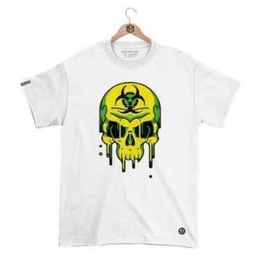 Imagem de Camiseta Mafiaclub Gola Redonda Estampa CAVEIRA RADIOATIVA Streetwear fio 30.1 Penteado...