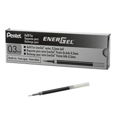 Imagem de Pentel Refil de tinta para caneta de gel líquido EnerGel, (0,3 mm), linha extrafina, ponta de agulha, tinta preta, caixa com 12 (LRN3-A)