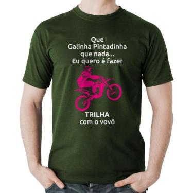 Imagem de Camiseta Algodão Trilha Com O Vovô (Moto Rosa) - Foca Na Moda