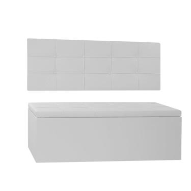 Imagem de Kit Painel e Calçadeira Baú Queen 1,60m Roma Corano - Pallazio