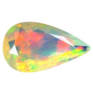 Imagem de 1,65 ct AAA+ Corte de pera de qualidade de pedra de grau (13 x 7 mm) opala de arco-íris não aquecida genuína e extraída da pedra preciosa solta da Terra