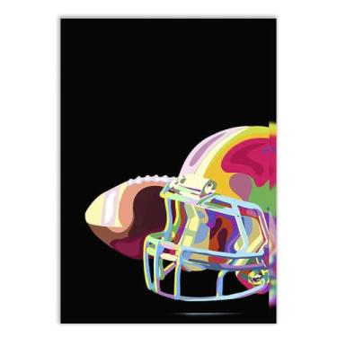 Imagem de Placa Decorativa Futebol Americano Capacete Esportes Decoração