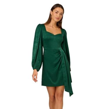 Imagem de Adrianna Papell Vestido feminino curto de cetim, Dark Hvy, 48