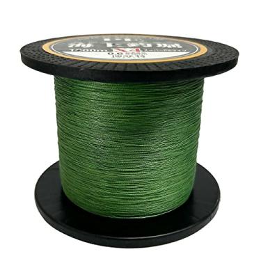 Imagem de Linha de pesca trançada 4 fios resistente à abrasão linha trançada 109/218/328 jardas teste para água salgada, 4,5-45 kg, custo-benefício, zero elasticidade, diâmetro menor para visibilidade extra,