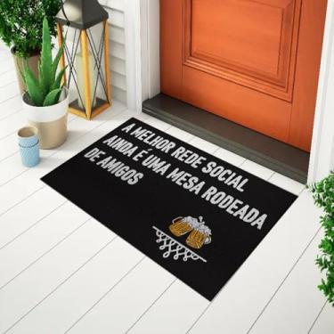 Imagem de Capacho Para Porta Decorativo e Divertido Frase - A Melhor Rede Social Ca0622