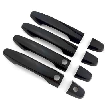 Imagem de Dakitita Capa de maçaneta externa preta brilhante para Honda CRV CR-V 2012-2016 Civic 2012-2015 acessórios decoração com furos para chave inteligente
