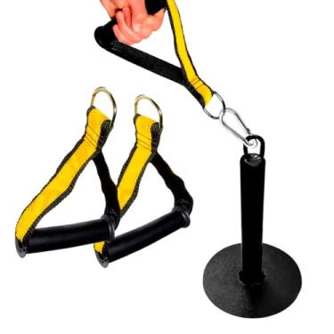 Imagem de Suporte De Anilhas Para Agachamento Sumô Treino Musculação Em Casa e Academia Gluteo e Perna (Amarelo)