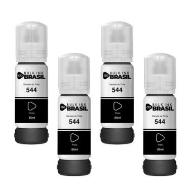 Imagem de Kit 04 Tintas compatível T544 Preto para impressora Ecotank Epson - Bu