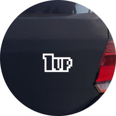 Imagem de Adesivo de Carro Gamer Vida 1 Up - Melhor Adesivo, Branco