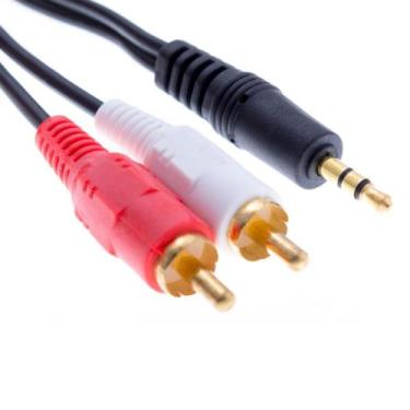 Imagem de Cabo Fio Adaptador P2 Macho Para 2X Rca Macho 3 M Metros - Chroma Tech