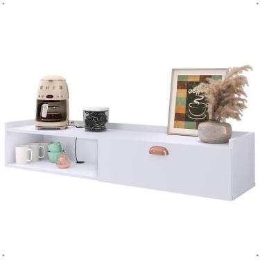 Imagem de Aparador Balcão Parede 1 Porta Puxador Concha Nicho Sala Área Café Coz