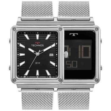 Imagem de Relógio Technos Masculino Curvas Digiana Prata - 1S13cw/1P