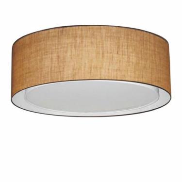 Imagem de Plafon Duplo Cilíndrico Md-3037 Cúpula em Tecido 60x25cm Palha - Bivol