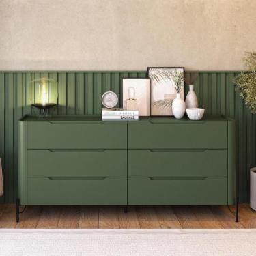 Imagem de Cômoda com 6 Gavetas 178cm Pés em Metal 100% MDF - Casa Lar Inco Q, Mu